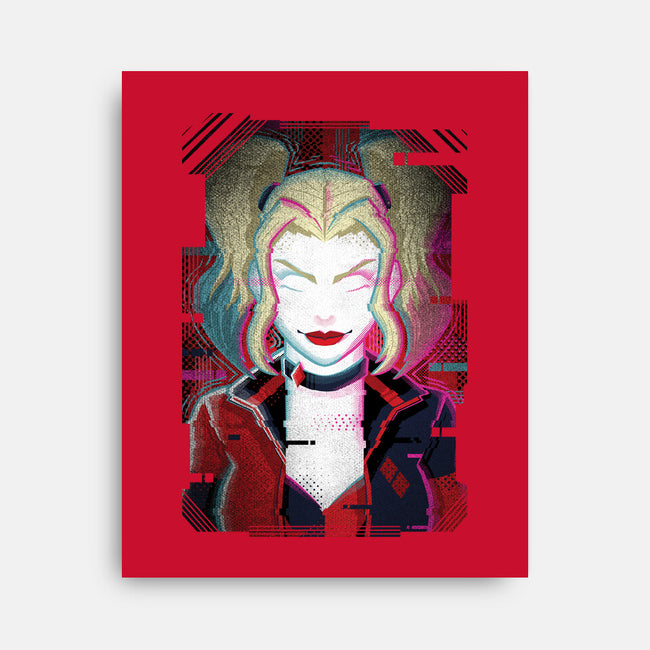 Harley Quinn Glitch-None-Stretched-Canvas-danielmorris1993