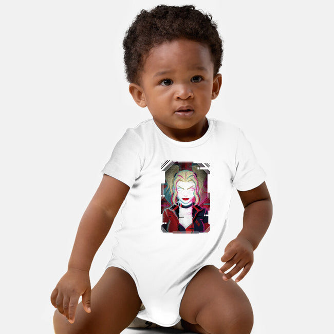 Harley Quinn Glitch-Baby-Basic-Onesie-danielmorris1993