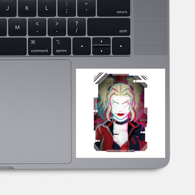 Harley Quinn Glitch-None-Glossy-Sticker-danielmorris1993