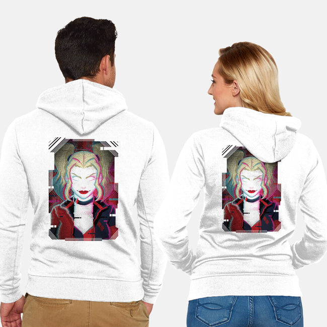 Harley Quinn Glitch-Unisex-Zip-Up-Sweatshirt-danielmorris1993