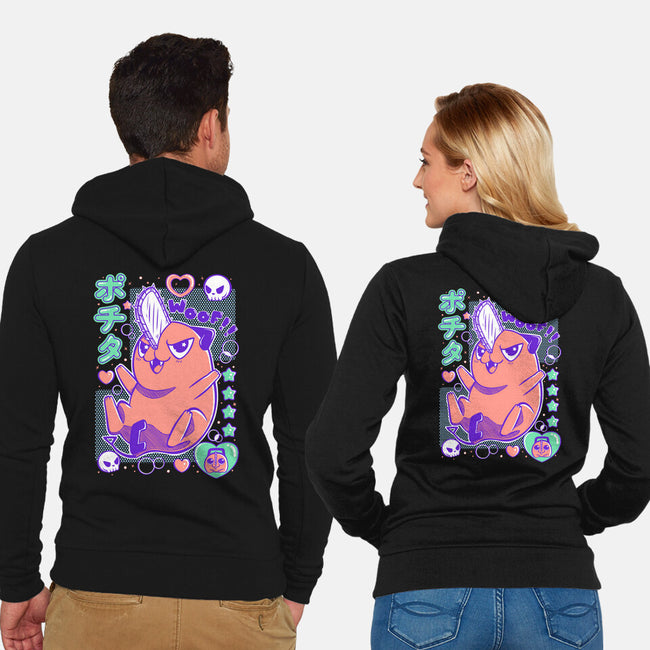 Cute Pochita-Unisex-Zip-Up-Sweatshirt-Panchi Art
