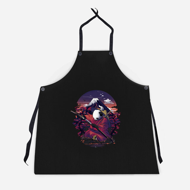 Samurai Panda Warrior-Unisex-Kitchen-Apron-fanfabio