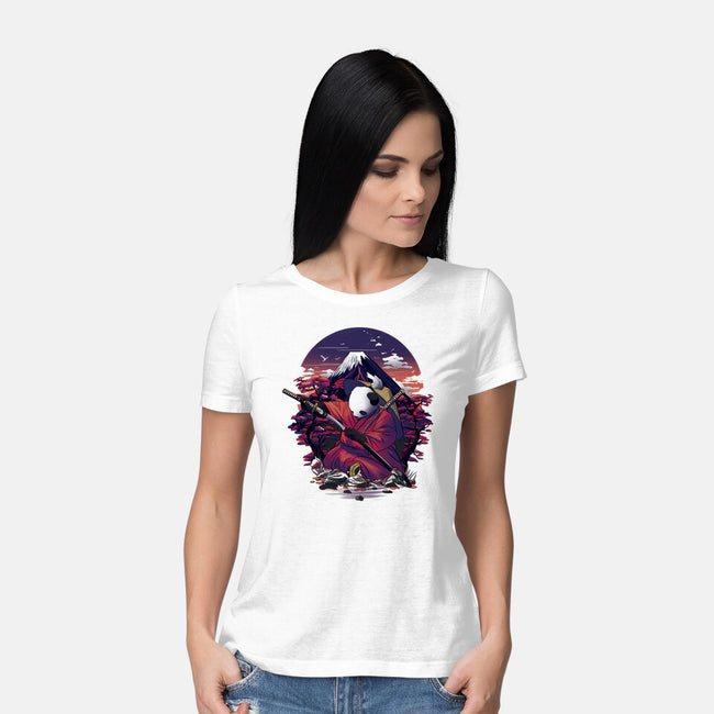 Samurai Panda Warrior-Womens-Basic-Tee-fanfabio