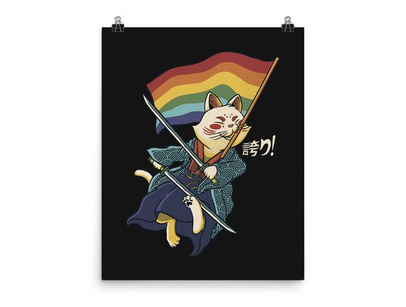Katana Cat Rainbow Flag