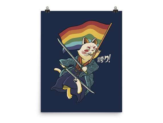 Katana Cat Rainbow Flag