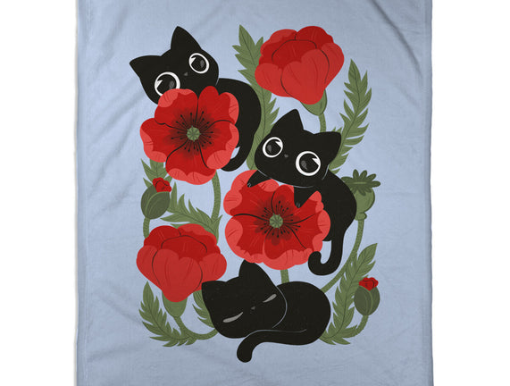 Poppies And Black Kitties