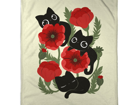 Poppies And Black Kitties
