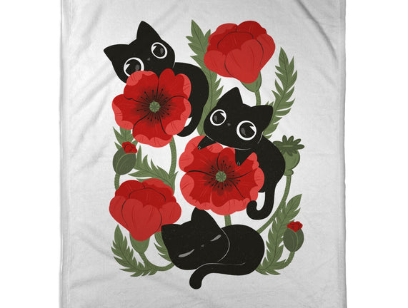 Poppies And Black Kitties