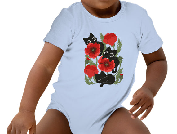 Poppies And Black Kitties