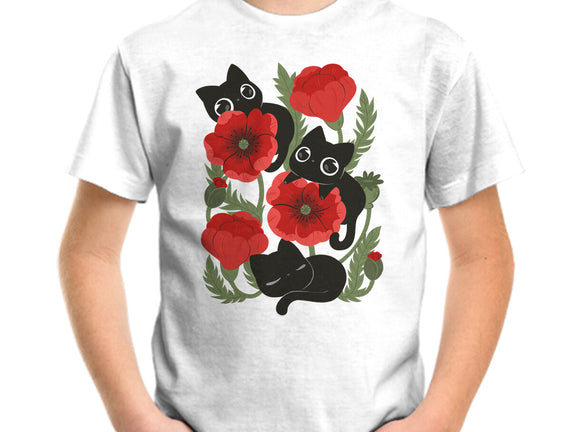 Poppies And Black Kitties