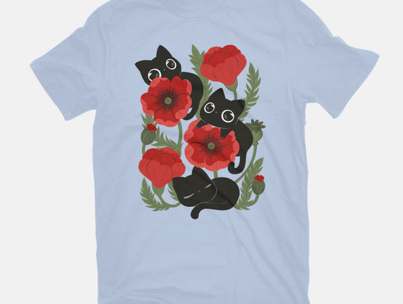 Poppies And Black Kitties