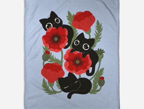 Poppies And Black Kitties
