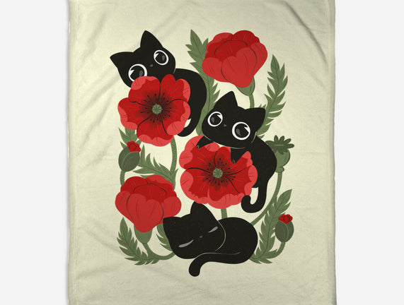 Poppies And Black Kitties