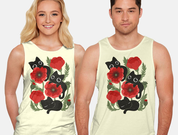 Poppies And Black Kitties