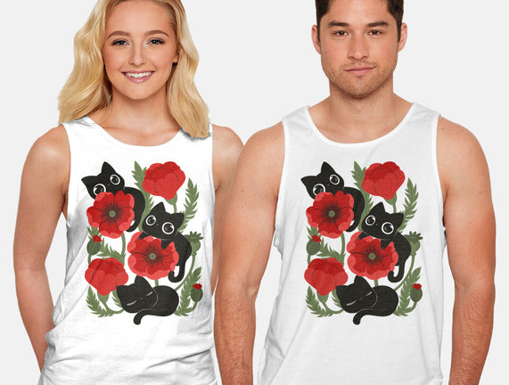 Poppies And Black Kitties