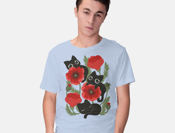 Poppies And Black Kitties