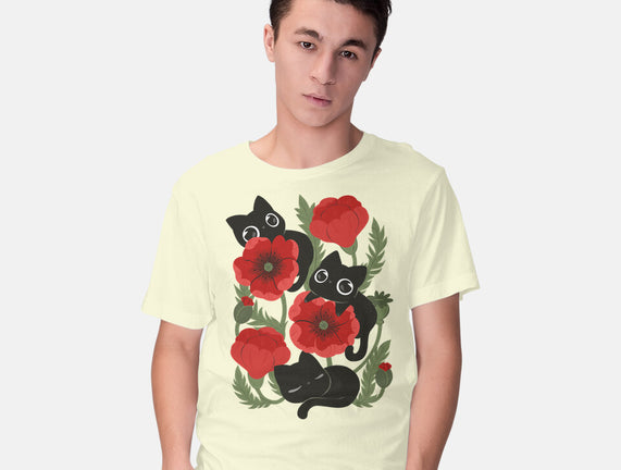 Poppies And Black Kitties