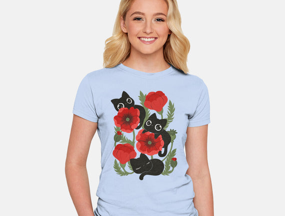 Poppies And Black Kitties