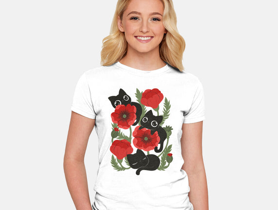 Poppies And Black Kitties