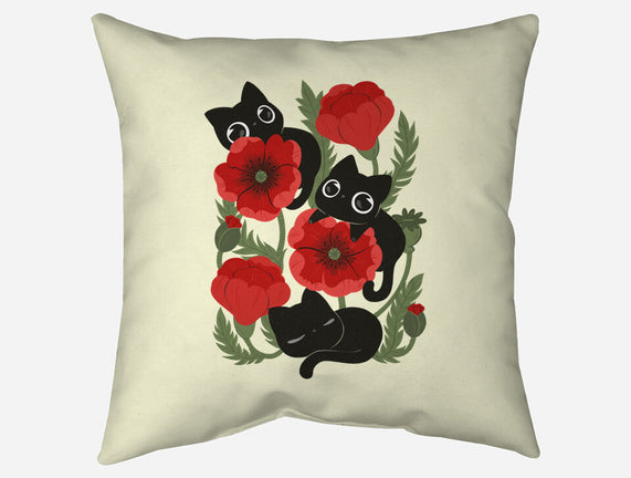 Poppies And Black Kitties