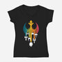 Rebel Rainbow-Womens-V-Neck-Tee-erion_designs