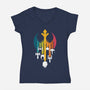 Rebel Rainbow-Womens-V-Neck-Tee-erion_designs