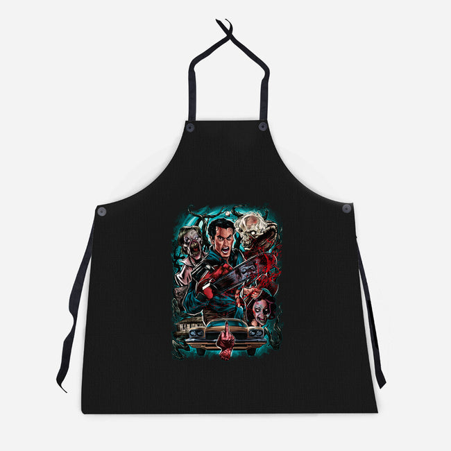 Kicking The Devil-Unisex-Kitchen-Apron-Conjura Geek