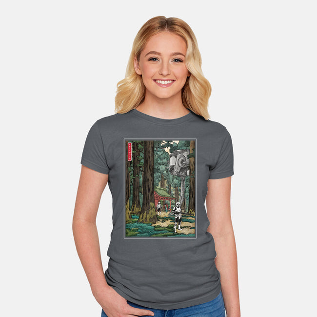 Galactic Empire In Japanese Forest-Womens-Fitted-Tee-DrMonekers