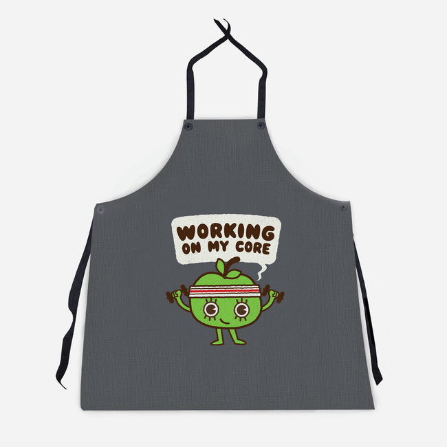 Working On My Core-Unisex-Kitchen-Apron-Weird & Punderful