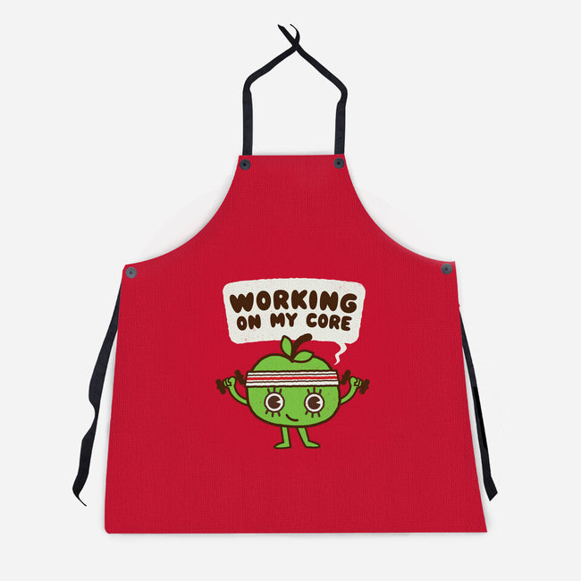 Working On My Core-Unisex-Kitchen-Apron-Weird & Punderful