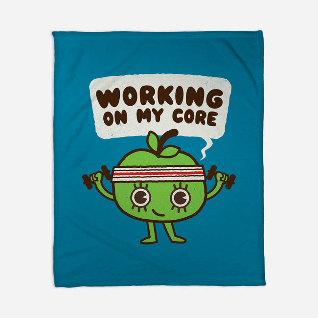 Working On My Core-None-Fleece-Blanket-Weird & Punderful