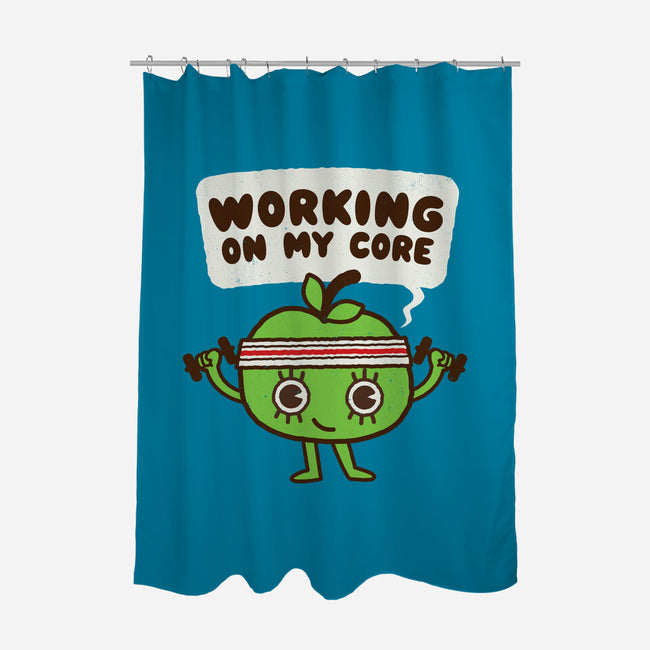 Working On My Core-None-Polyester-Shower Curtain-Weird & Punderful