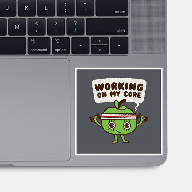 Working On My Core-None-Glossy-Sticker-Weird & Punderful