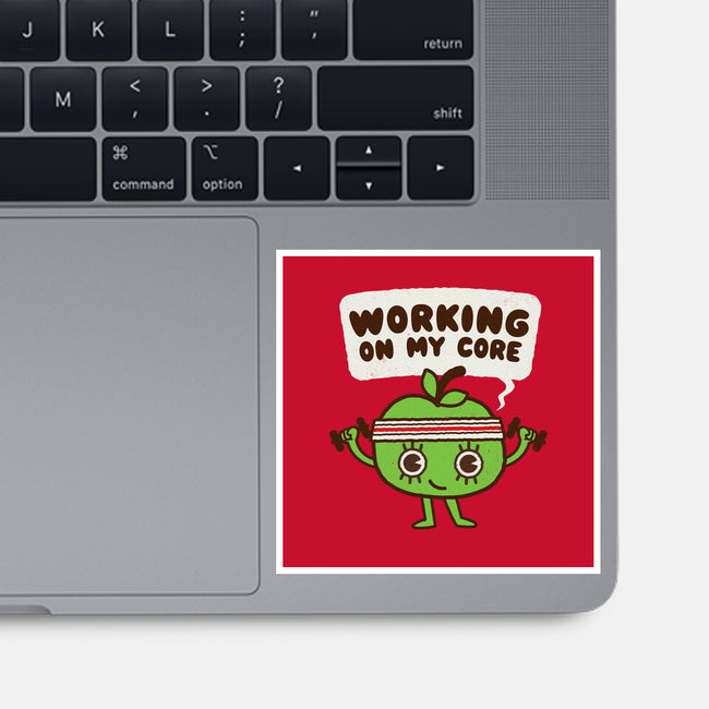 Working On My Core-None-Glossy-Sticker-Weird & Punderful