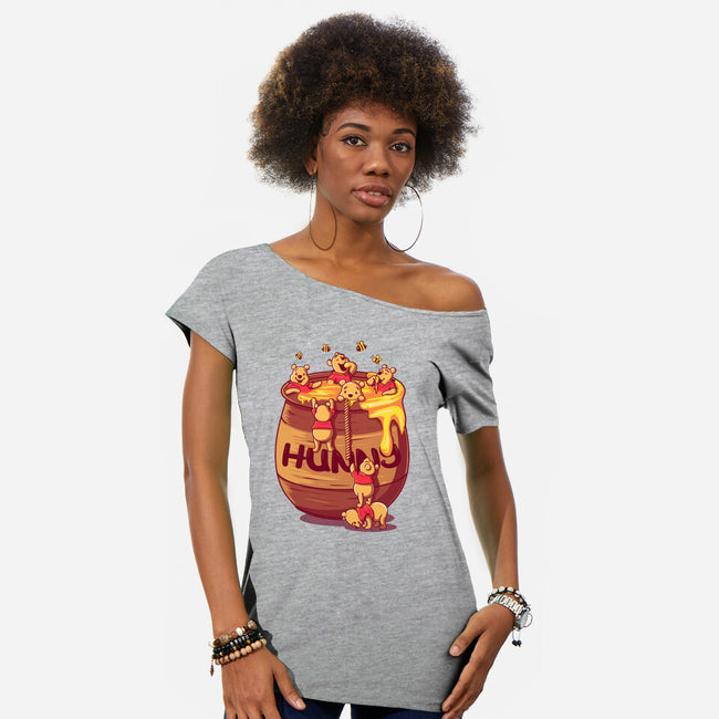 The Hunny Pot-Womens-Off Shoulder-Tee-erion_designs