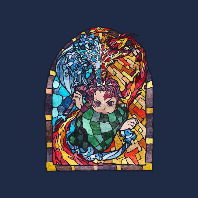 Tanjiro Stained Glass-Mens-Basic-Tee-line13design
