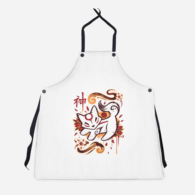 Floral Wolf Spirit-Unisex-Kitchen-Apron-Snouleaf