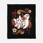Floral Wolf Spirit-None-Fleece-Blanket-Snouleaf