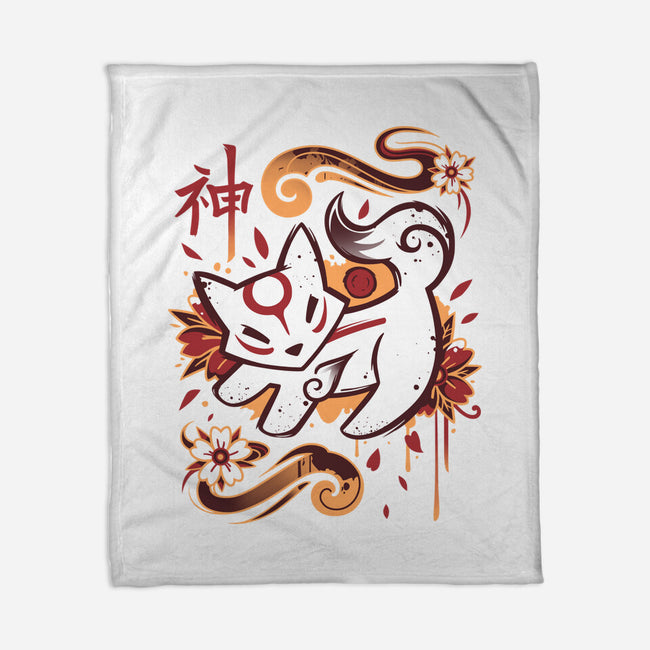 Floral Wolf Spirit-None-Fleece-Blanket-Snouleaf