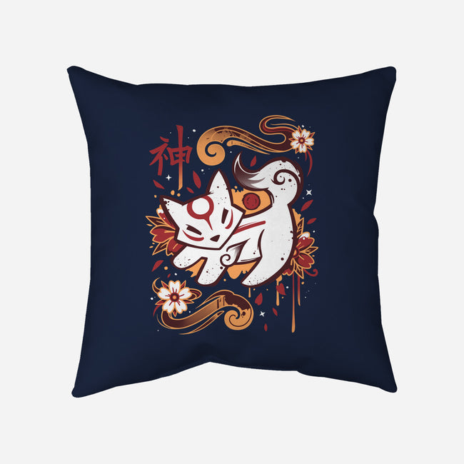 Floral Wolf Spirit-None-Removable Cover w Insert-Throw Pillow-Snouleaf