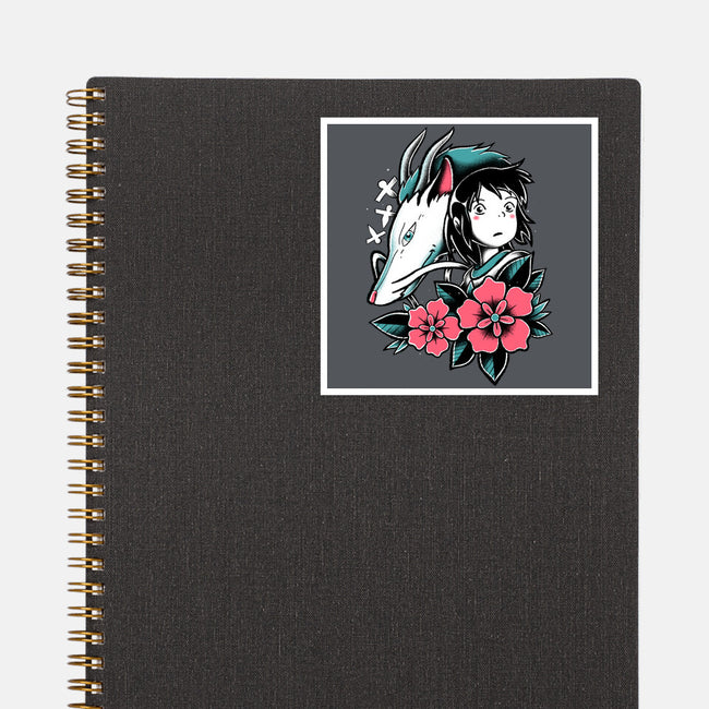 The Girl And The Dragon-None-Glossy-Sticker-estudiofitas