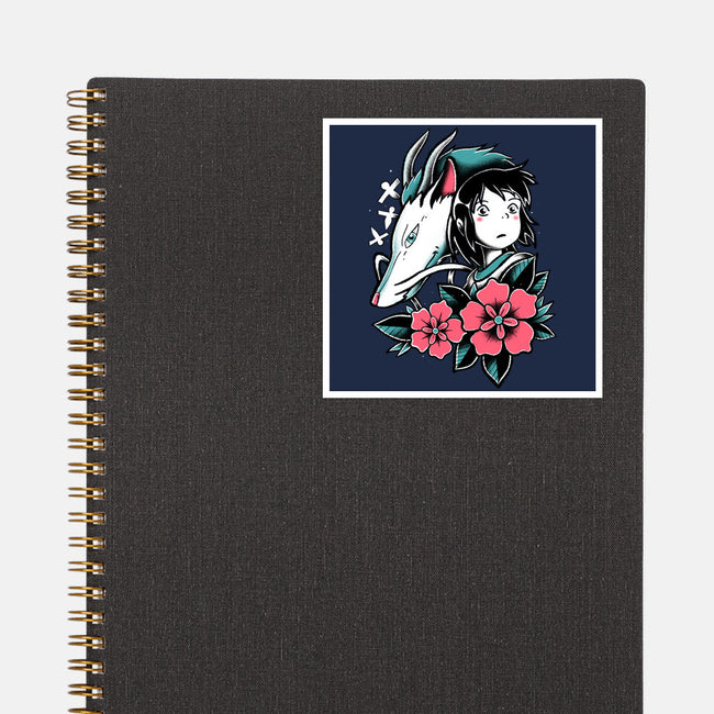 The Girl And The Dragon-None-Glossy-Sticker-estudiofitas