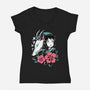 The Girl And The Dragon-Womens-V-Neck-Tee-estudiofitas