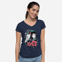 The Girl And The Dragon-Womens-V-Neck-Tee-estudiofitas
