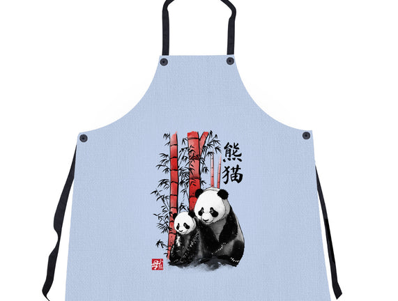 Panda And Cub Sumi-e
