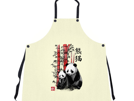 Panda And Cub Sumi-e