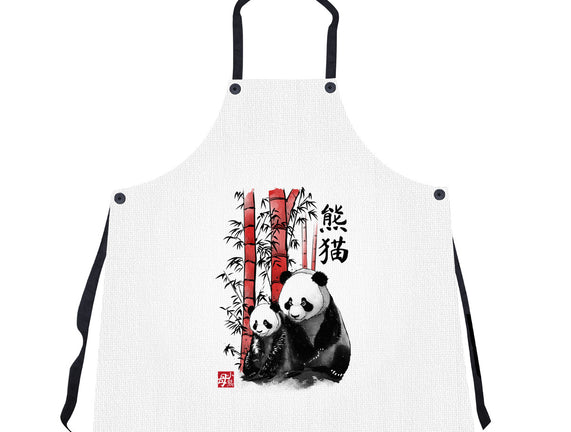 Panda And Cub Sumi-e