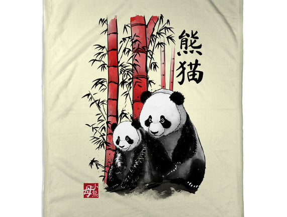 Panda And Cub Sumi-e