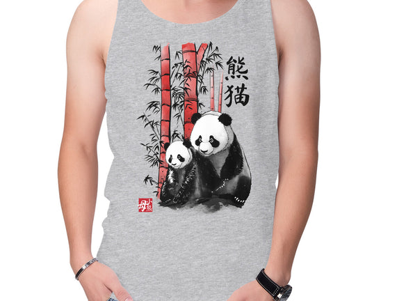 Panda And Cub Sumi-e