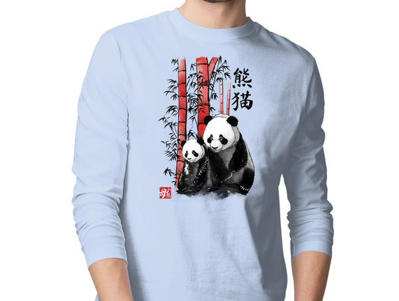 Panda And Cub Sumi-e